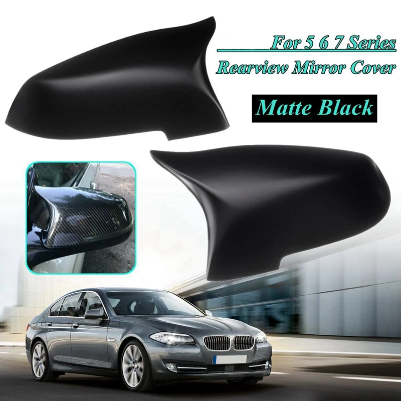 

Door Mirror Covers Caps For -BMW 5 Series GT F07 F10 F11 F18 6-Series F06 F12 F13 7-Series F01 F02 Matte Black