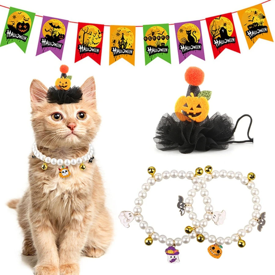 Halloween Pet Atmosphere Clothing and Accessories Set Halloween Cat Dress Up