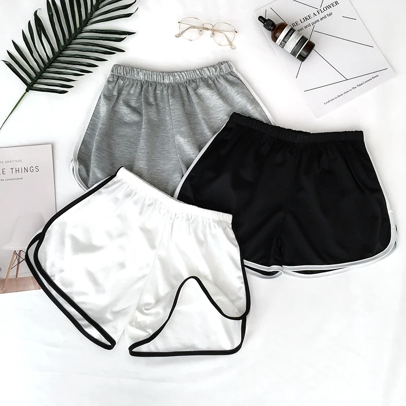 

Summer High Street Casual Women Shorts Loose Solid Soft Beach Casual White Egde Shorts Hot Female