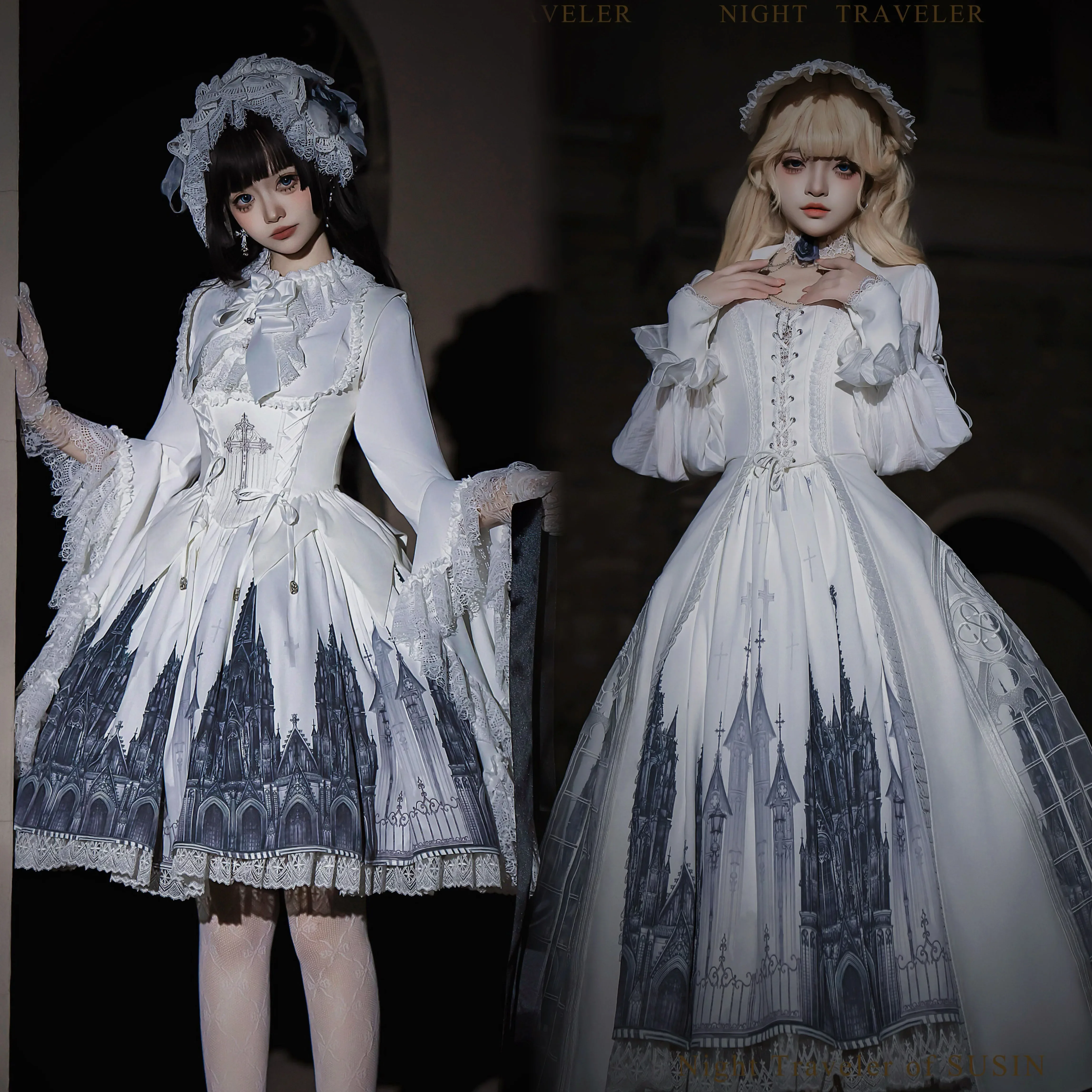 ~Night Traveler~Gothic Lolita Skirt Long Coat Long-Sleeved Shirt and Bustier by Susin Lolita PRE ORDER / 3 months