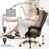 Comfortable Office Chair High Back Executive Desk Chair Leather Computer Gaming Chair Swivel Office Chairs with Footrest 6