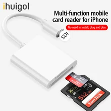 

ihuigol iOS 13 OTG Adapter Lighting to Micro SD Camera Card Reader TF Memory Card U Disk USB 3.0 Data Converter For iPhone 11 12