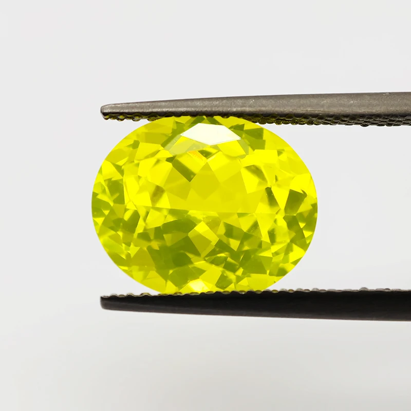 옐로우 사파이어 색상 6x8mm-10x12mm 이트륨 알루미늄 가넷 루스 젬스톤 랩 다이아몬드 오벌 컷 YAG 스톤 (보석 제작용)