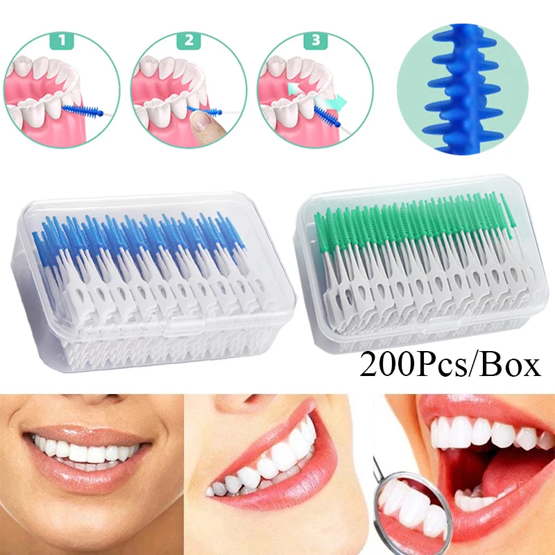 

150/200pcs Interdental Brushes For Teeth Disposable Silicone Interdental Brushes Dental Toothpicks Oral Hygiene Supplies