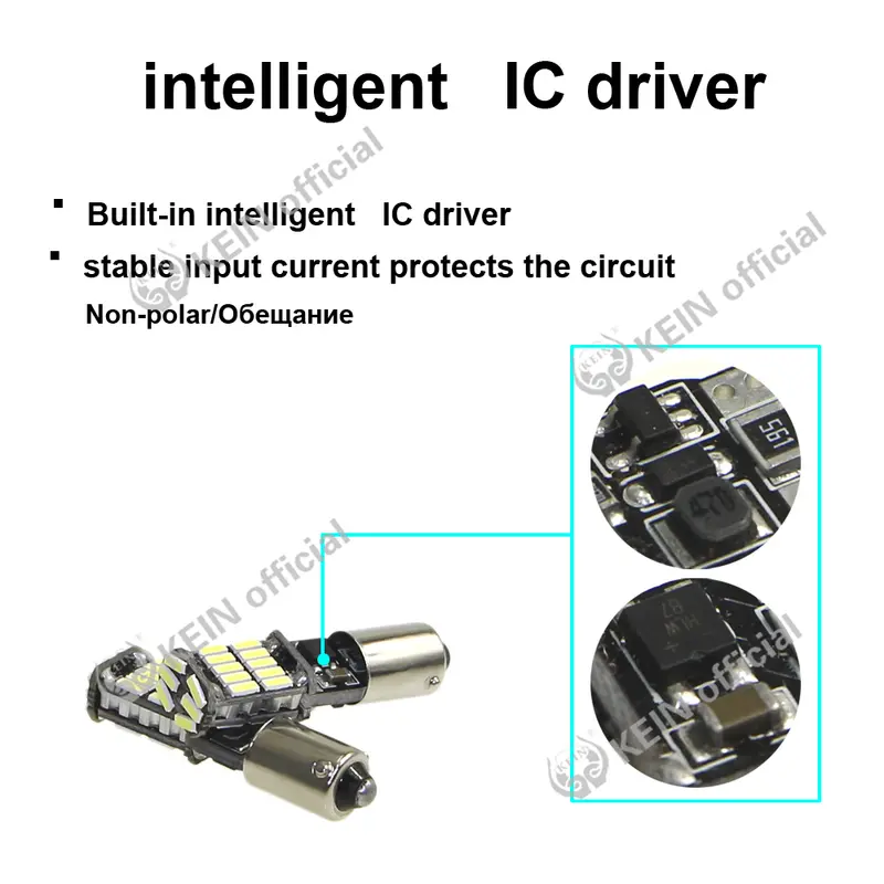 KEIN 2PCS 26smd BA9S T10 Led W5W Bulb H21W BAX9S BAY9S T4W H6W 194 Side Wedge Light Reading Interior Signal Lamp Car White 12V - Image 5
