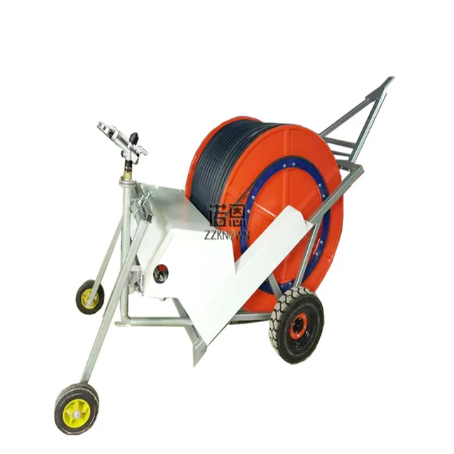 Hose Reel Irrigation System with Water for Irrigating Agriculture - China Hose  Reel Irrigation Machine, Traveling Hose Reel Irrigator