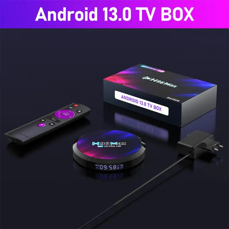

New H96max Network Set-top Box TF Card Quad Core ARM Cortex A53 Bluetooth5.0 USB RK3528 Android13 WiFi Universal TV Set Top Box