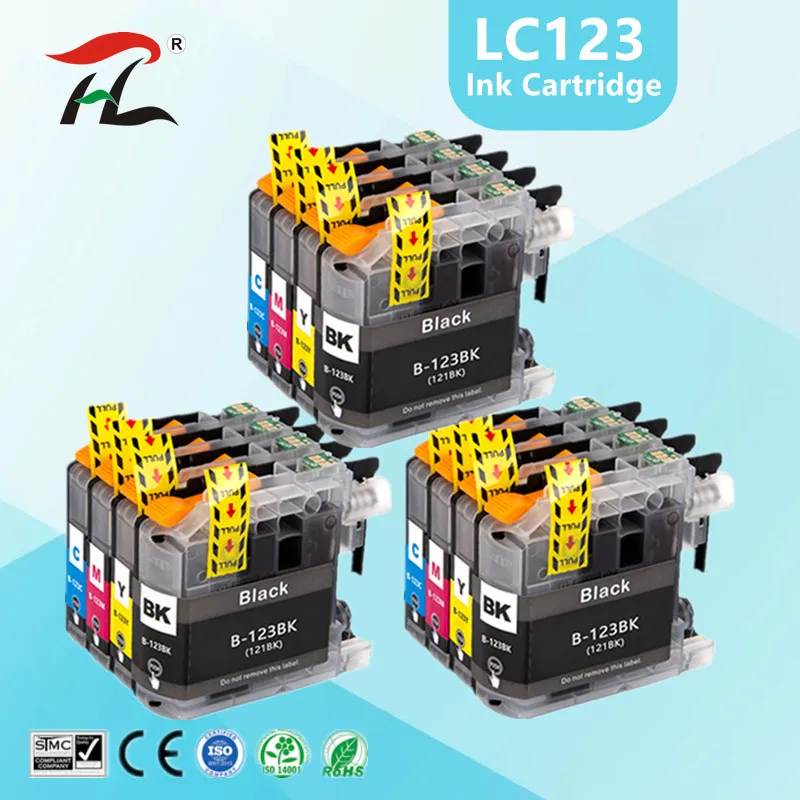12PK For Brother LC123 Ink Cartridge Compatible For MFC J4510DW MFC