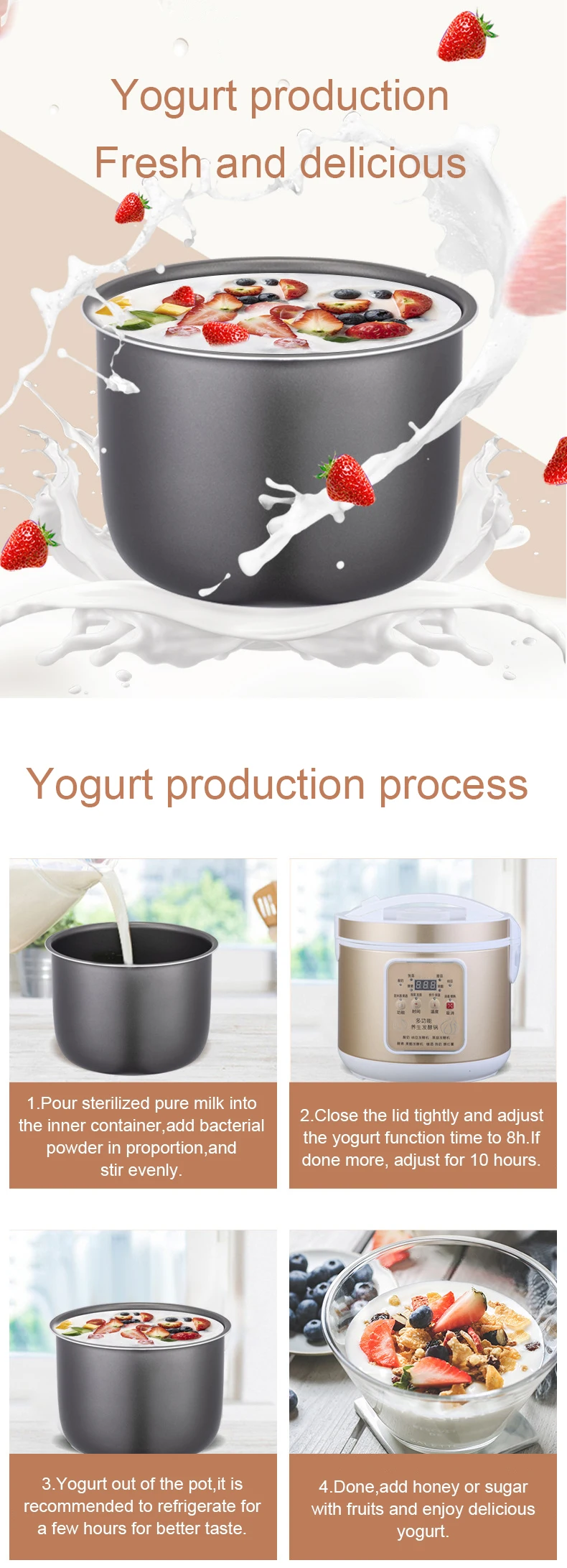 Description Picture 6 of itemBlack Garlic Fermenter Electric Smart Fruit Enzyme Garlics Fermentation Machine Automatic Zymolysis Pot Natto Yogurt Maker EU US