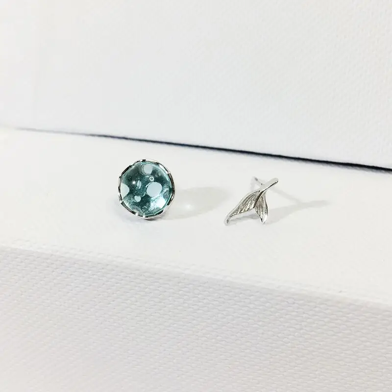 

925 Sterling Silver Fish Tail Crystal Stud Earrings For Women Earring Wedding Elegant Luxury Piercing Jewelry Wholesale