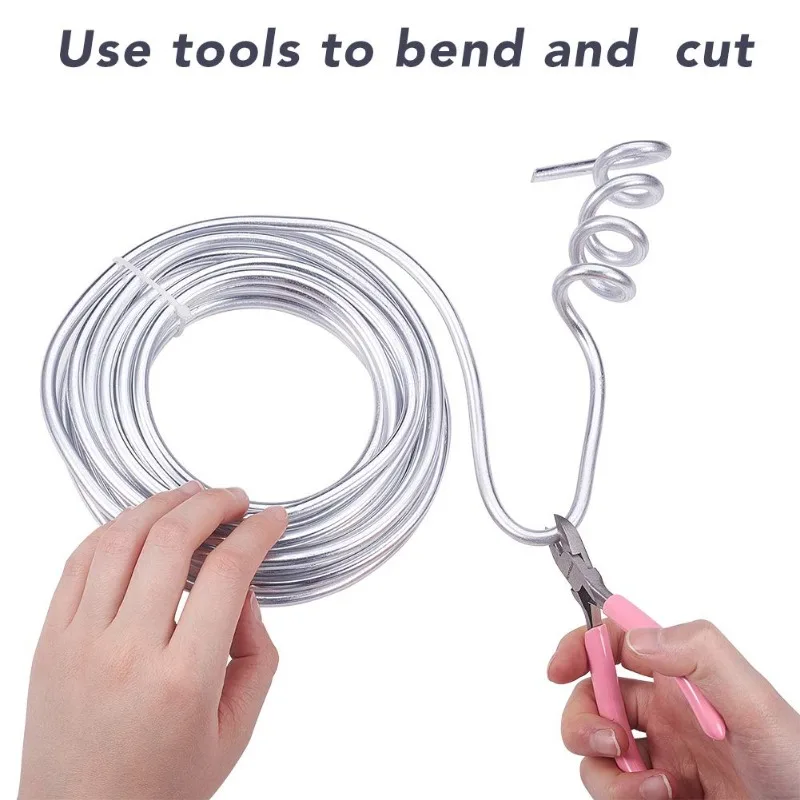 3 Gauge(6mm) Aluminum Wire 23 Feet Bendable Metal Sculpting Wire Bonsai Trees Floral Skeleton Making Home Decors aluminum wire