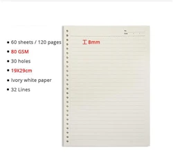 Versatile Refillable Notebook with Mixed Page Styles for School and Office Use (Lined paper 1 Pack)
