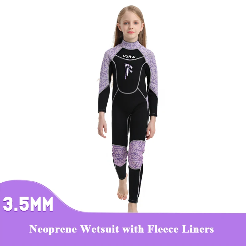 Diving Suits Children Wetsuit 3.5mm Neoprene with Fleece Liners for Kids Surfing Scuba Freediving