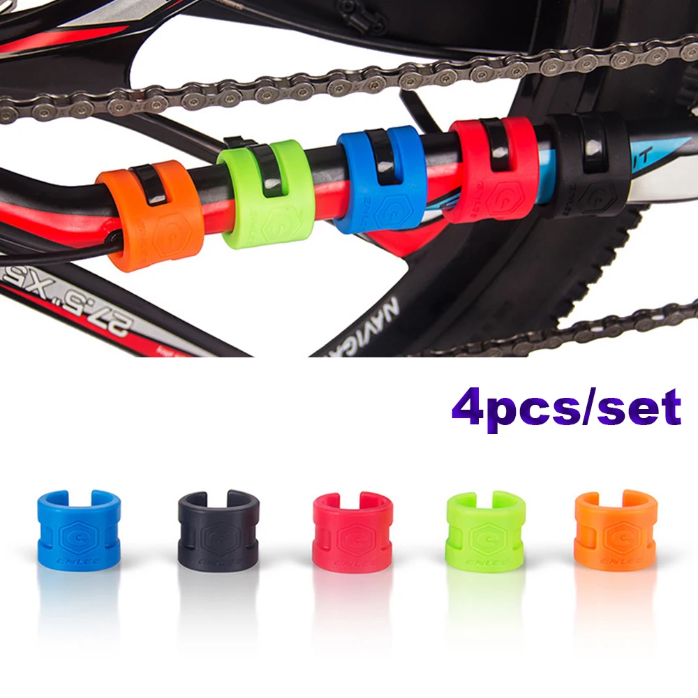 

4pcs/set Cycling Parts Rubber Anti-Collision Road Bike Protective Ring Chain Protector Bike Chain Guard Chain Frame Cover