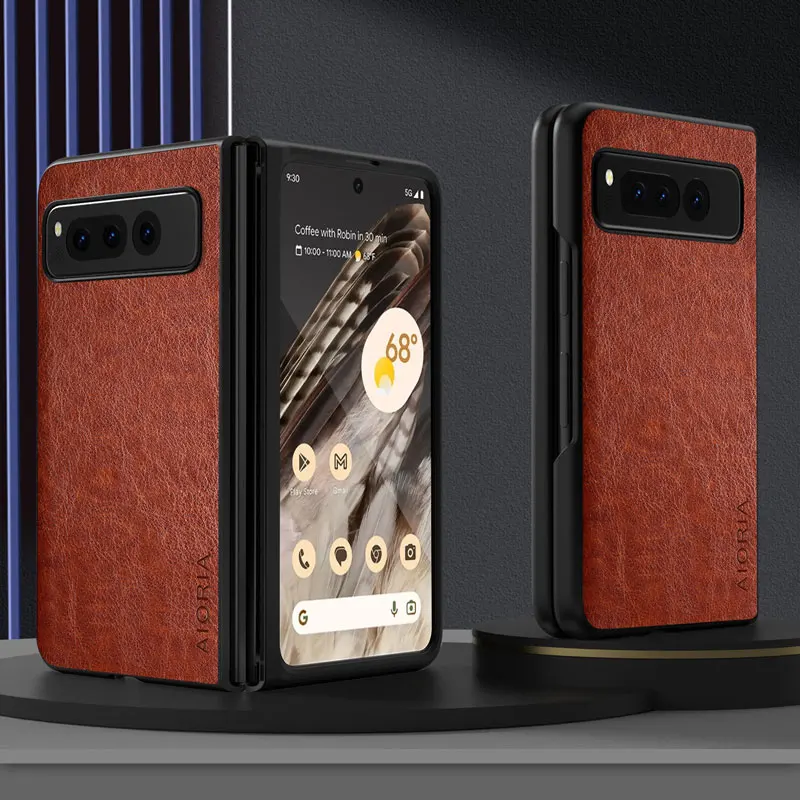 Elegant Leather Phone Case - Premium Solid Color TPU & Hard PC Cover