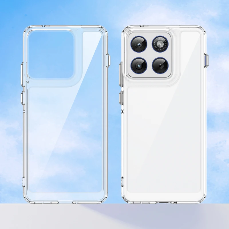 Clear Protective Case with Hard Back & Colorful Soft Edges