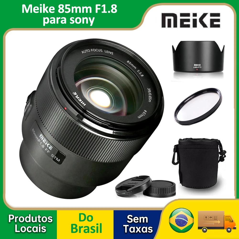 【DO BRASIL】Meike 85mm F1.8 for Sony Auto Focus Medium Telephoto STM Full Frame Portrait Lens for Sony E Mount Mirrorless Cameras 1