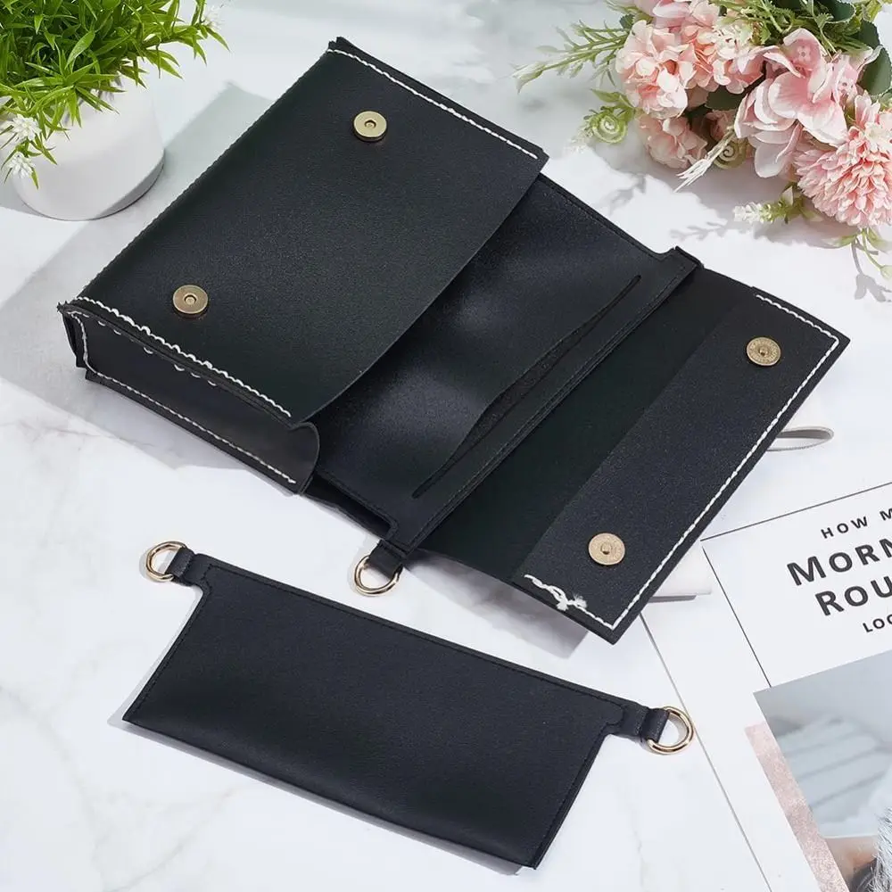 PU Leather Wallet Insert for Chain Strap with D Rings Purse Insert Organizer Purse Insert Women Crossbody Convert Liner Insert