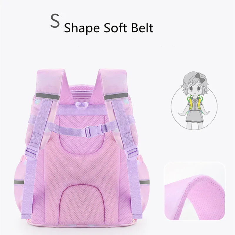 2023 Disney New School Bags For Girls Grade 1-3 Tsum Primary Student Shoulder Orthopedic Backpack Large Capacity Gifts Mochila