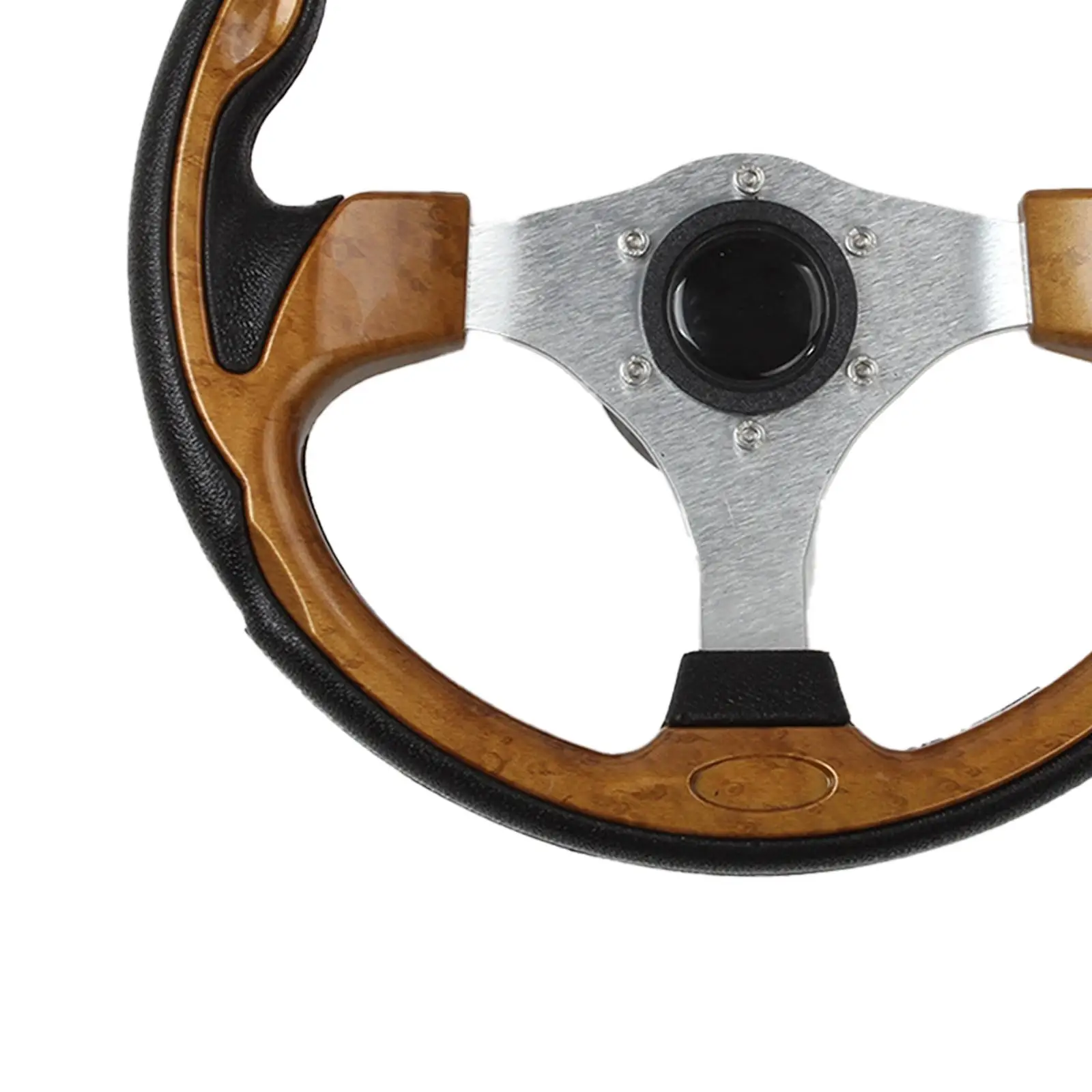 Marine Boat Steering Wheel Nonslip Aluminum Frame 3 Spoke Universal Fitment for Yachts Vessels Equipment
