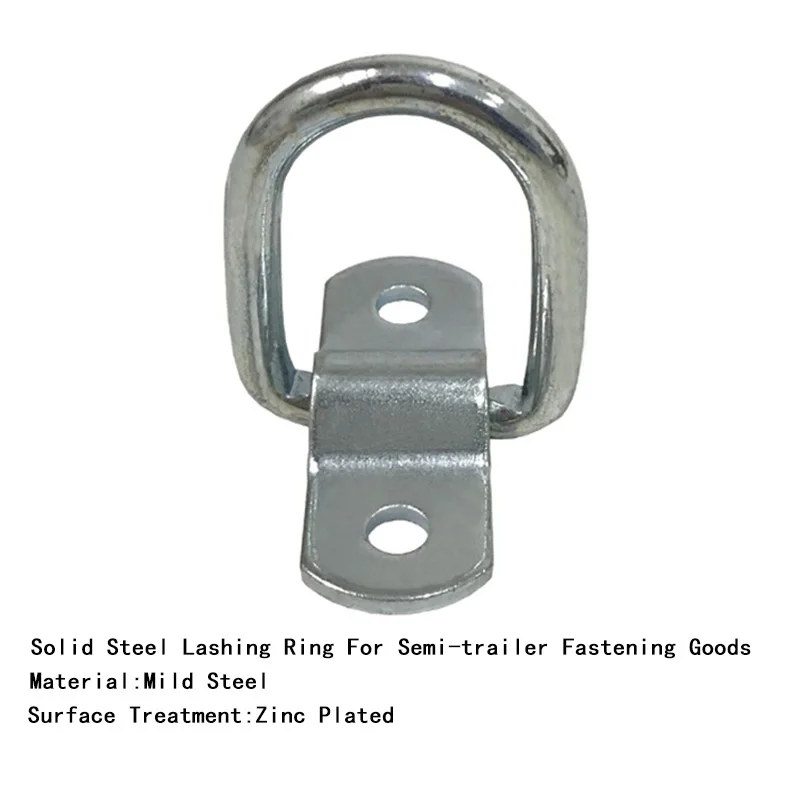 

10Pcs Solid Steel Cargo Lashing Ring Zinc Plated Tie-down Fastener For Semi-trailers D-type Strong Fastening Goods Rope Hooks