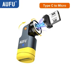 AUFU 540° Rotating Magnetic OTG Adapter - Universal Male Converter (Adapter For Micro)