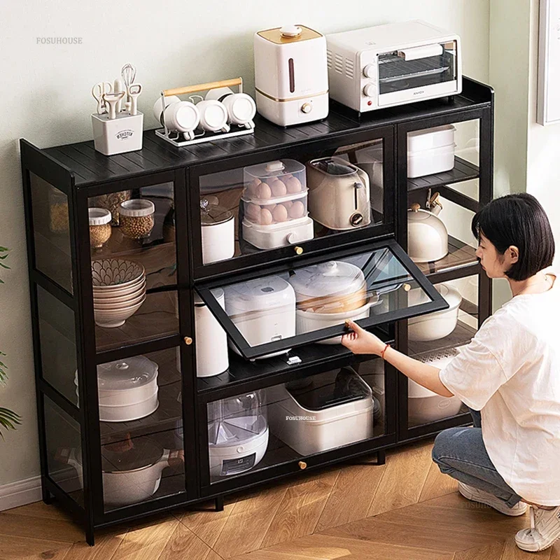 Minimalist Modern Kitchen Cabinets Home Small Apartment Kitchen Cabinet Large Capacity Multi-layer Living Room Storage Cabinets 4