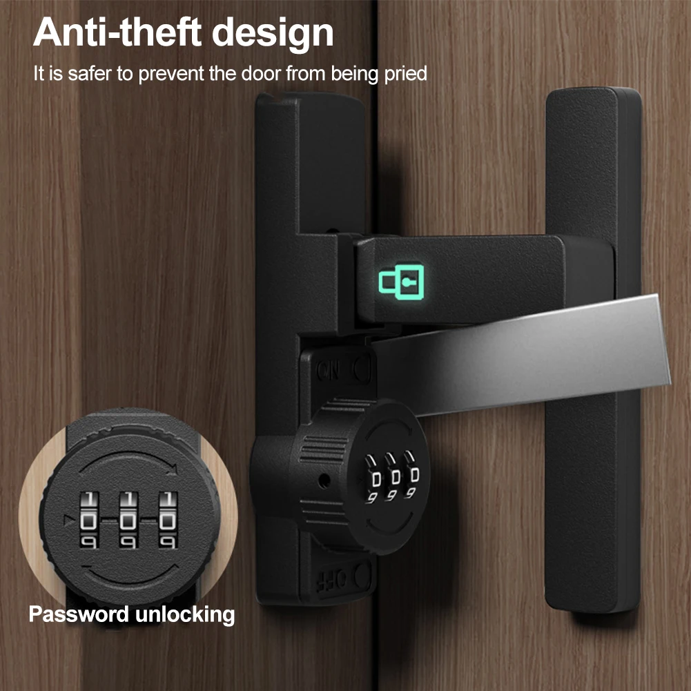 

90 Degree Door Latch Sliding Door Lock With Luminous Door Buckle Free-punch Interior Door Metal Bolt For Bathroom Garage Window