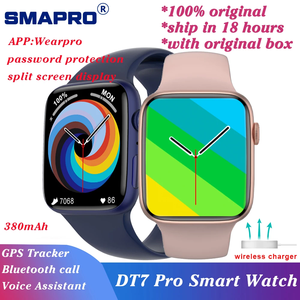 Оригинальные Смарт-часы DT7 Pro Series 7 GPS-трекер Bluetooth Вызов 2 кнопки Беспроводная
