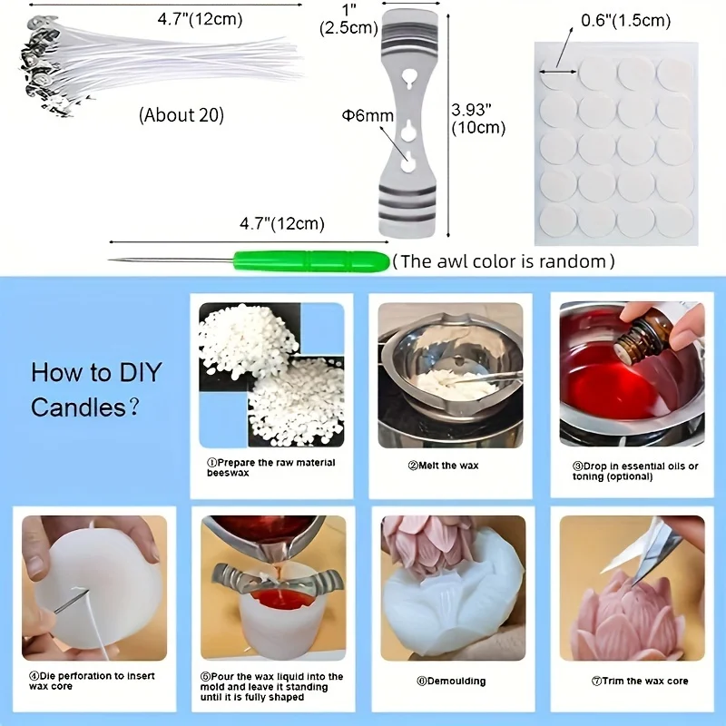 Silicone Candle Molds 6 Set Suitable For Candle Making Bubble Column Mold 3D Hexagon Column Mold Soy Wax