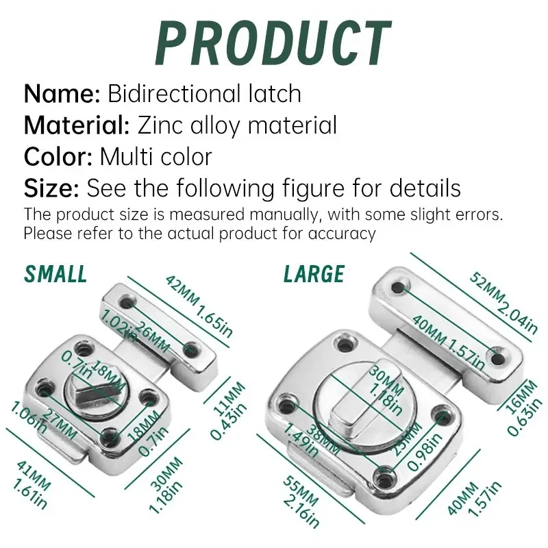 Home Security Latch Rotate Bolt Latch Gate Latches Door Slide Lock Twist Rotating Barrel Lock For Bathroom Toilet Door door lock door latch