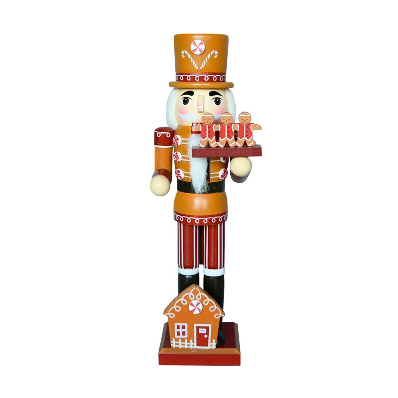 

Christmas Gingerbread House Nutcracker Soldier Ornament Holiday Party Desktop Decor Crafts for Children New Year