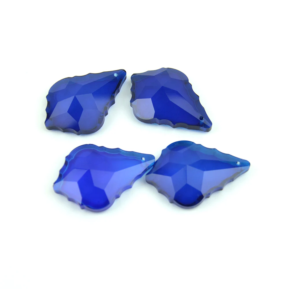 38mm/50mm/76mm Dark Blue Suncatcher Crystal Faceted Maple Leaf Chandelier Pendant Prism Hanging Ornament Fengshui Lamp Parts