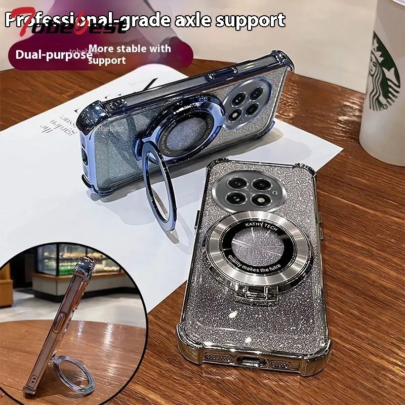 Shockproof Glitter Plating Magnetic Holder Silicone Case