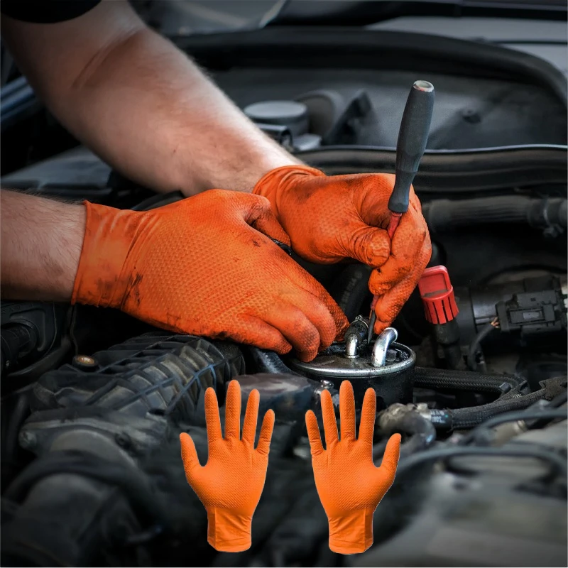 Gants Nitrile Jetables Jaunes - Lot de 10/50 Paires - Tailles S à XL