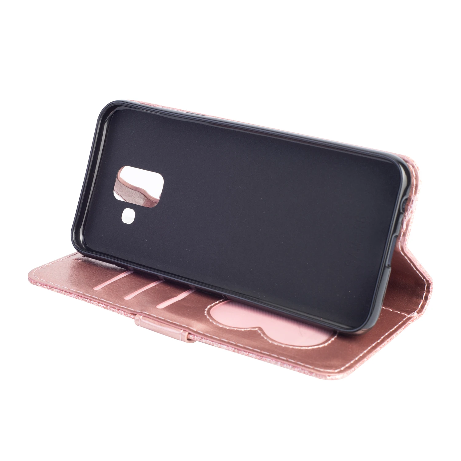 Thời Trang Nữ Lấp Lánh Flip Wallet Dành Cho Samsung Galaxy J3 J4 J6 J7 J5 J3 A5 2017 A6 Plus A7 a8 2018 S10e S10 S9 S8 Plus S6 S7 samsung silicone