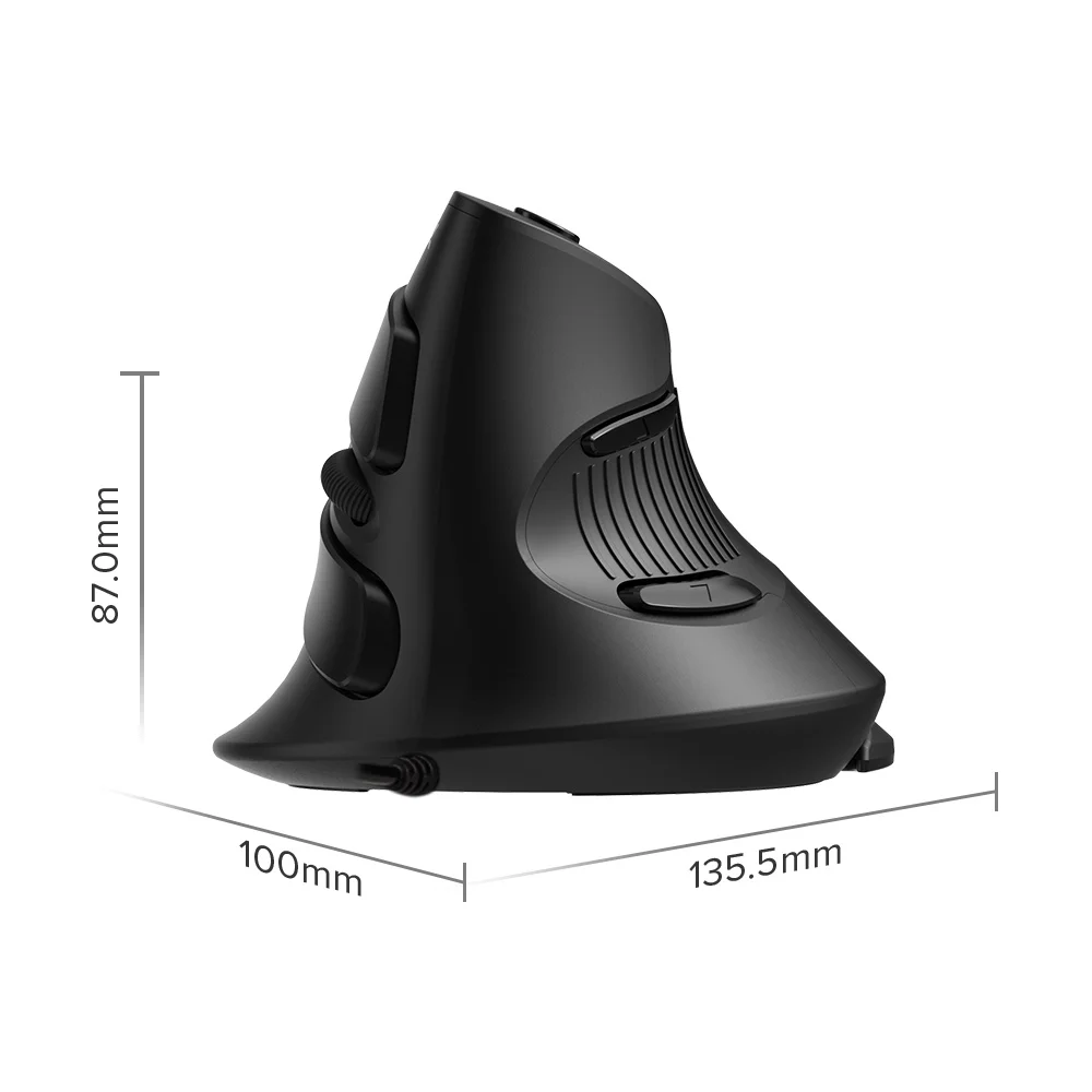 Ergonomic Vertical Mouse 6 Buttons 800/1200/1600 DPI Optical Right Hand 1pc with Wrist mat for PC Laptop