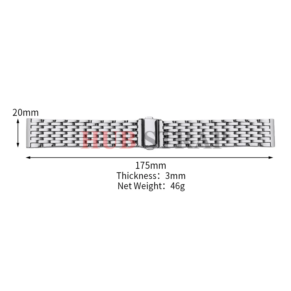 Premium Stainless Steel Watch Band with Folding Buckle