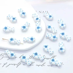 Set of 10 Fish-Shaped Ceramic Spacer Beads for Jewelry Making and DIY Accessories (03 White)