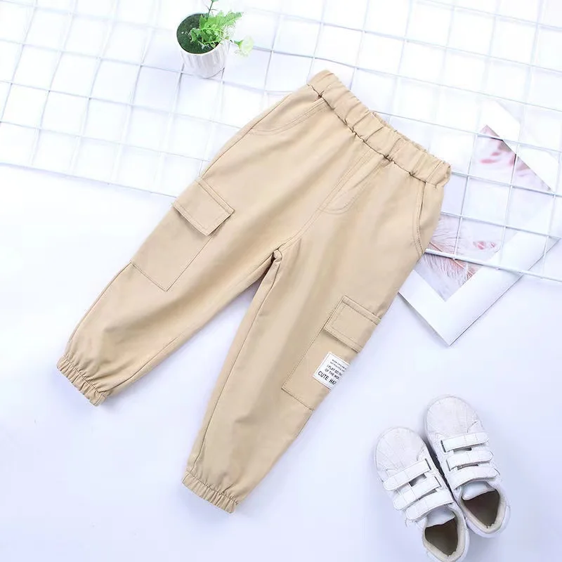 New Cotton Cargo Pants 2-6 Years Old Solid Boys Casual Sport Pants Enfant Garcon Kids Children Trousers