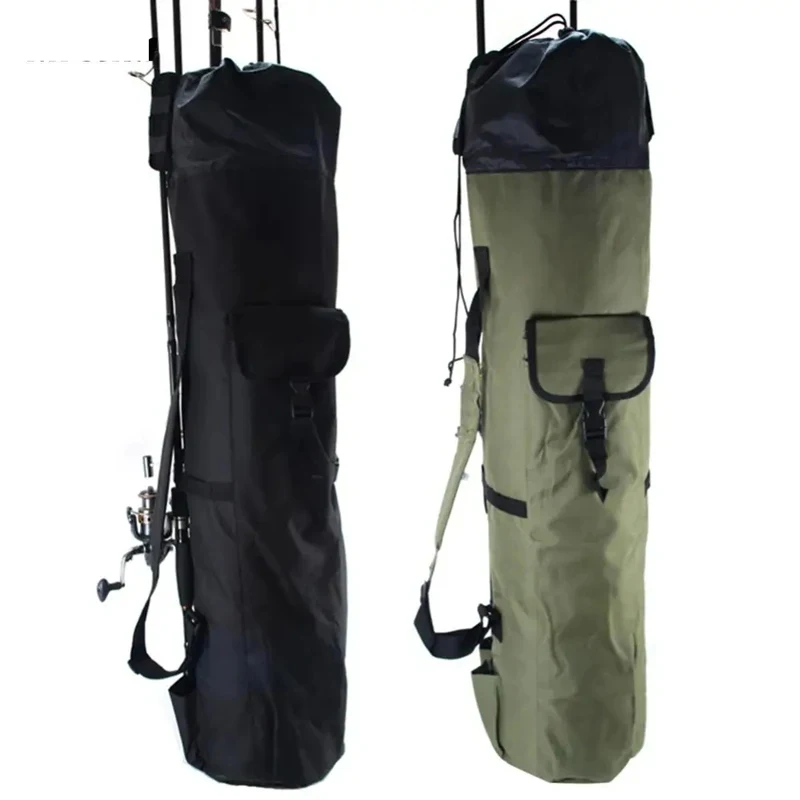 Sac de pêche Oxford cylindre pour canne et moulinet - Étui de transport professionnel pour matériel de pêche