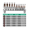 11Pcs Drive Socket Set Torx Screwdriver Bits 3/8 1/4inch Wrench Socket Adapter T10 T15 T20 T25 T27 T30 T40 T45 T50 T55 T60 4