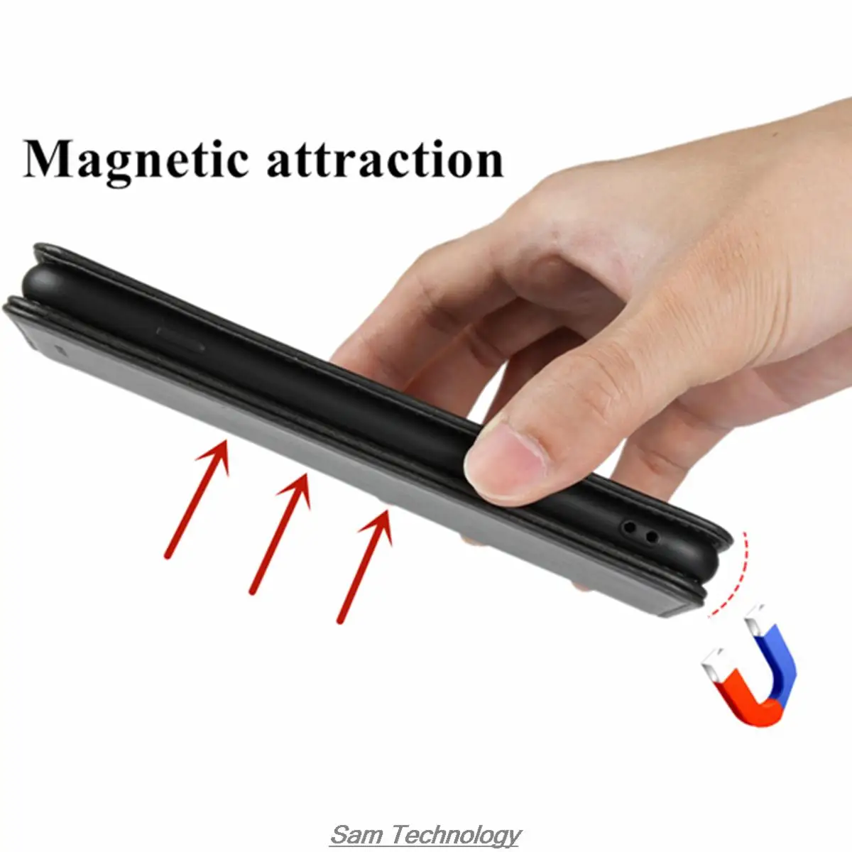 Premium Magnetic Leather Flip Cover – Deluxe Protective Case