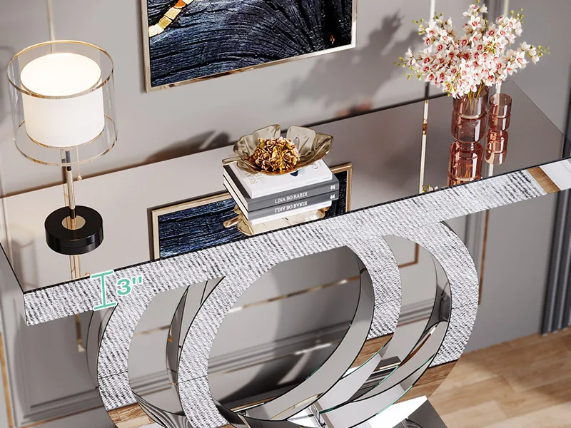 silver console table