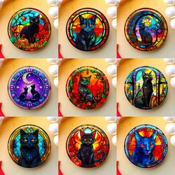 DIY Round Photo Glass Cabochons Set - Variety of Sizes with Cat Design - 40mm 2pcs (30983 - 30992)