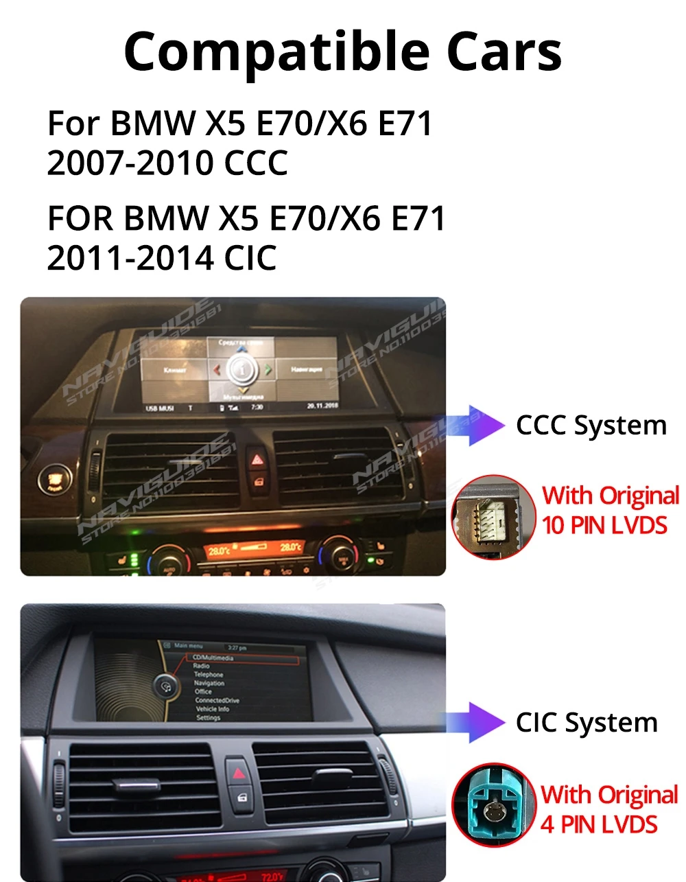 NAVIGUIDE 자동차 라디오 GPS 멀티미디어 플레이어, 안드로이드 13, 8 + 128G, BMW X5, E70, X6, E71, 2007-2013, RHD 카플레이, DSP, ID8, UI 12.3 인