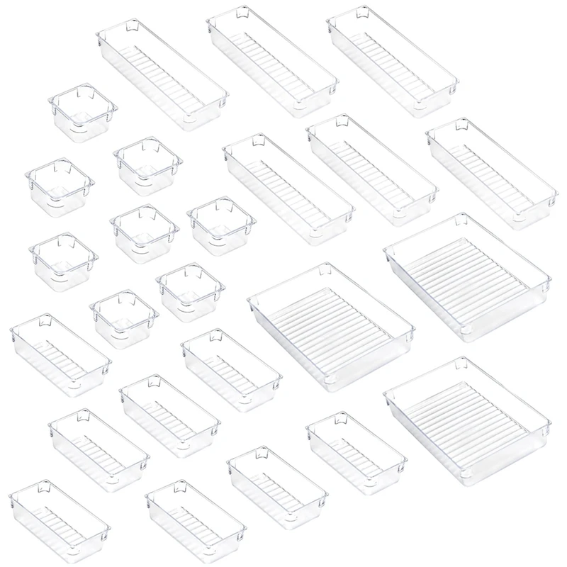 

25 PCS Plastic Pantry Organization Storage Bins Cabinet Organizers With Dividers Cabinet Organizers