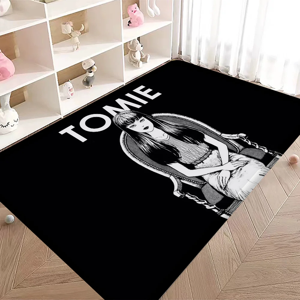 Japanese Horror Anime Floor Mat Bathroom Mat Kids Room Bedroom Decoration Balcony Anti-Slip Doormat Living Room Bedside Rugs 4