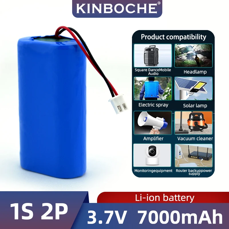 

7.4V 2S1P 18650 Rechargeable Lithium Battery, Ideal for Projectors, Speakers, Wireless Monitoring, Lighting, and Toy Accessories