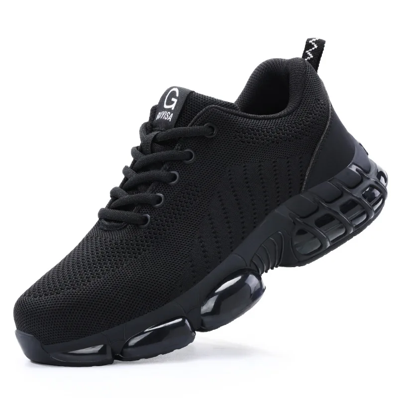 Men's Lightweight Steel Toe Work Sneakers - Air Cushioned, Indestructible Safety Shoes
